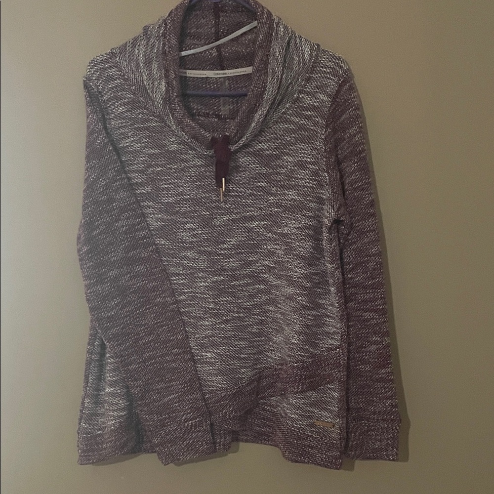 Calvin Klein Maroon Top with Cowl Neck